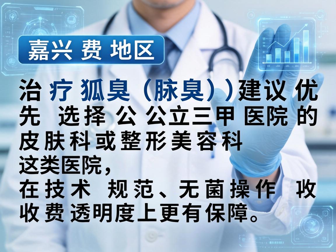 在嘉兴地区，治疗狐臭（腋臭）建议优先选择公立三甲医院的皮肤科或整形美容科。这类医院在技术规范、无菌操作和收费透明度上更有保障
