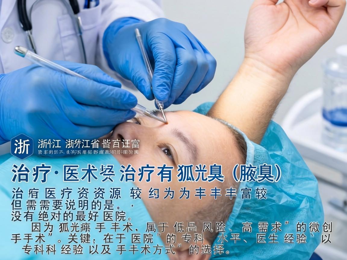 在浙江省，治疗狐臭（腋臭）的医疗资源较为丰富，但需要说明的是，没有绝对的最好医院，因为狐臭手术属于低风险、高需求的微创手术，关键在于医院的专科水平、医生经验以及手术方式的选择