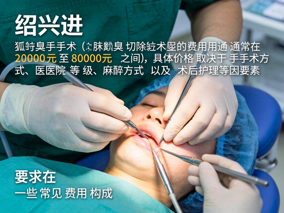 在绍兴进行狐臭手术（腋臭切除术）的费用通常在 2000元至8000元 之间，具体价格取决于手术方式、医院等级、麻醉方式以及术后护理等因素。以下是一些常见费用构成