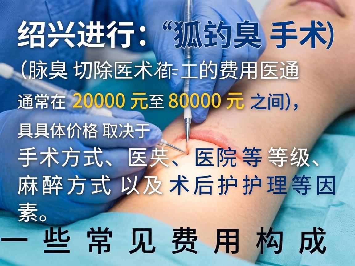 在绍兴进行狐臭手术（腋臭切除术）的费用通常在 2000元至8000元 之间，具体价格取决于手术方式、医院等级、麻醉方式以及术后护理等因素。以下是一些常见费用构成