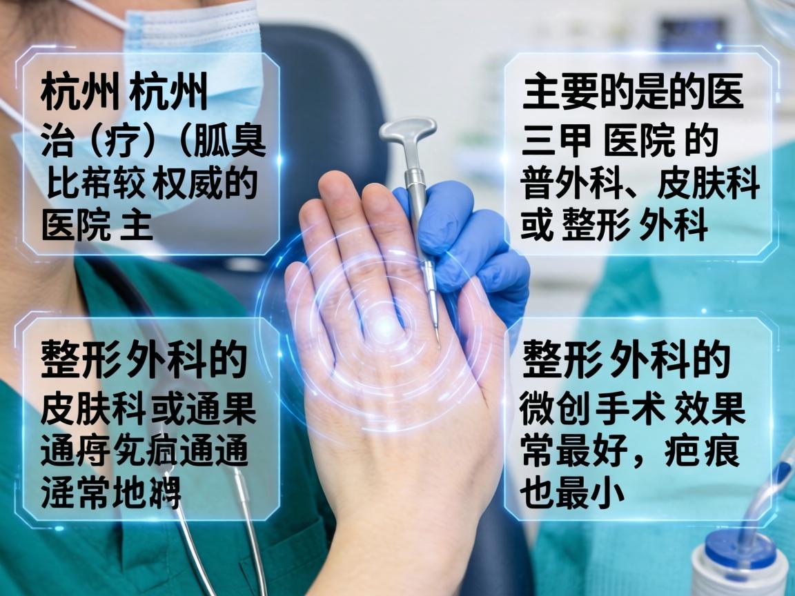 在杭州，治疗狐臭（腋臭）比较权威的医院主要是三甲医院的普外科、皮肤科或整形外科。其中，整形外科的微创手术效果通常最好，疤痕也最小