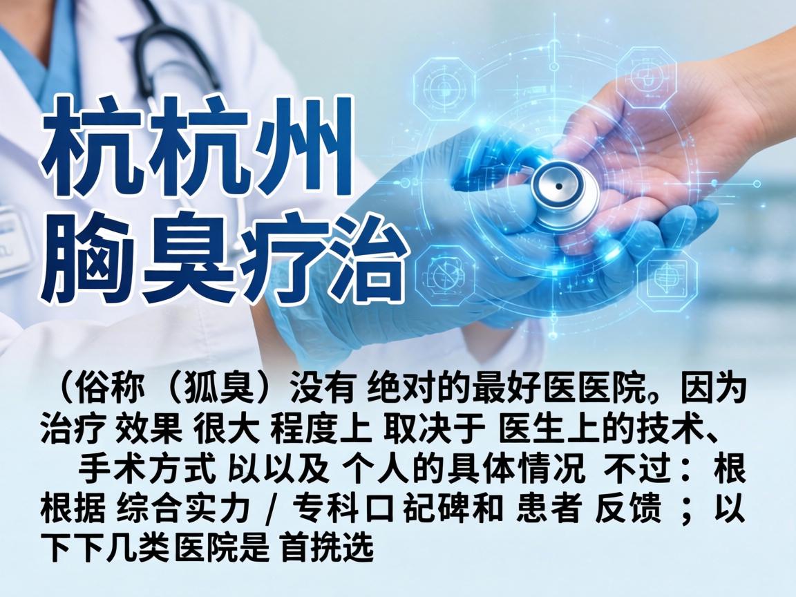 在杭州治疗腋臭（俗称狐臭）没有绝对的最好医院，因为治疗效果很大程度上取决于医生的技术、手术方式以及个人的具体情况。不过，根据综合实力、专科口碑和患者反馈，以下几类医院是首选