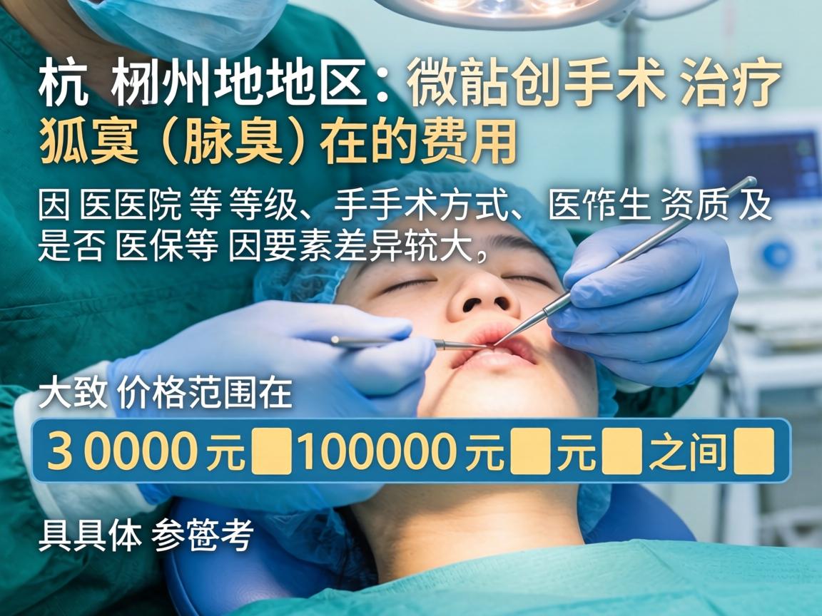 杭州地区微创手术治疗狐臭（腋臭）的费用因医院等级、手术方式、医生资质及是否医保等因素差异较大，大致价格范围在 3000元 10000元 之间。以下是具体参考