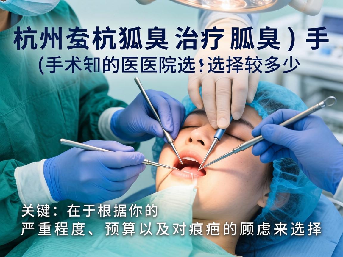 在杭州，治疗狐臭（腋臭）手术的医院选择较多，关键在于根据你的严重程度、预算以及对疤痕的顾虑来选择