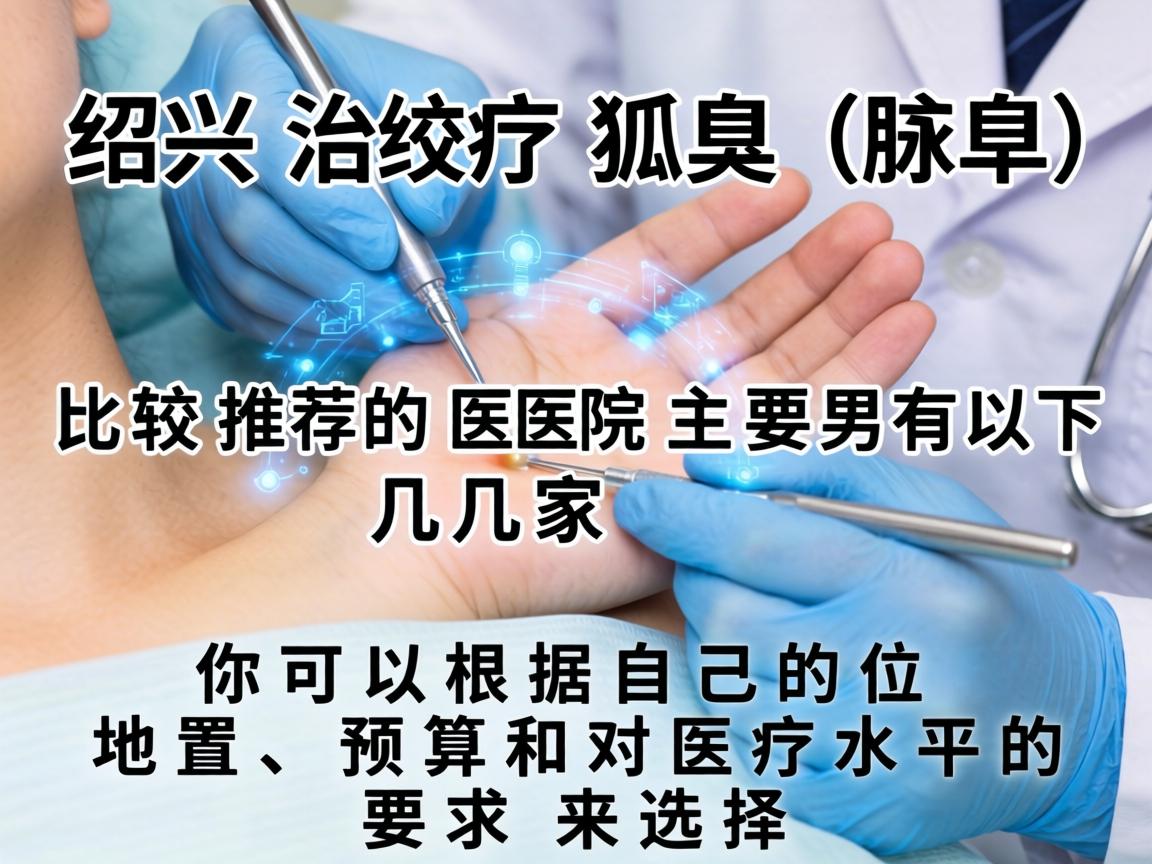 在绍兴,治疗狐臭(腋臭)比较推荐的医院主要有以下几家,你可以根据自己的位置、预算和对医疗水平的要求来选择 在绍兴,治疗狐臭(腋臭)比较推荐的医院主要有以下几家,你可以根据自己的位置、预算和对医疗水平的要求来选择