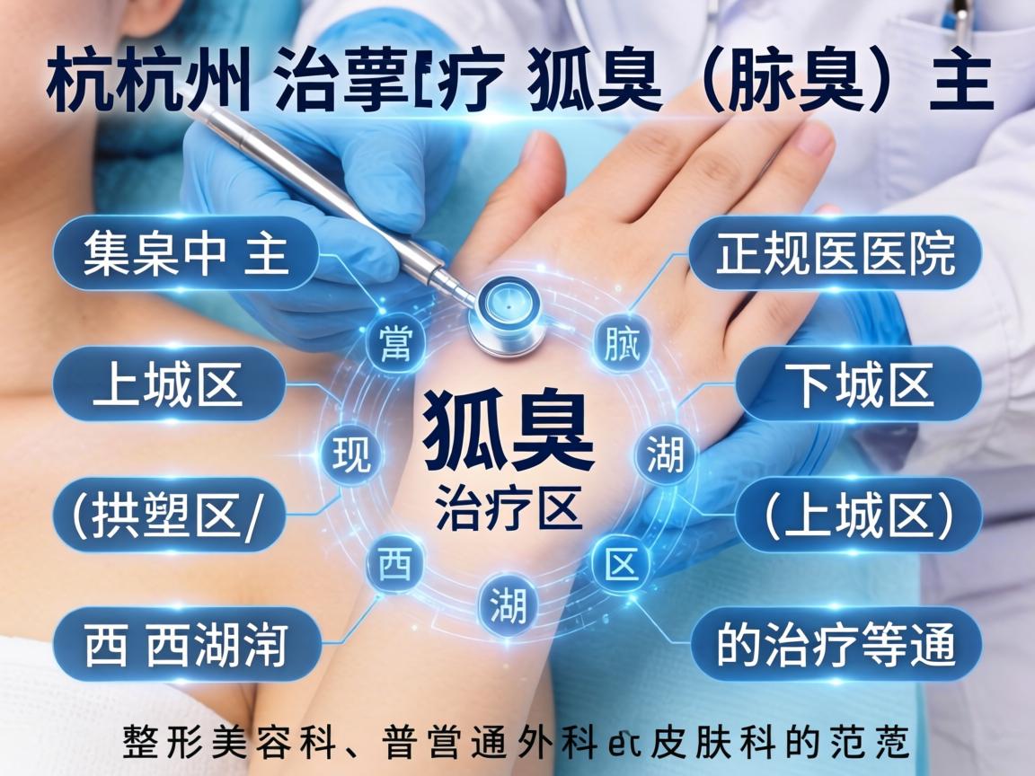 在杭州，治疗狐臭（腋臭）的正规医院主要集中在上城区、下城区（现拱墅区/上城区）西湖区等区域。狐臭的治疗通常属于整形美容科、普通外科或皮肤科的范畴