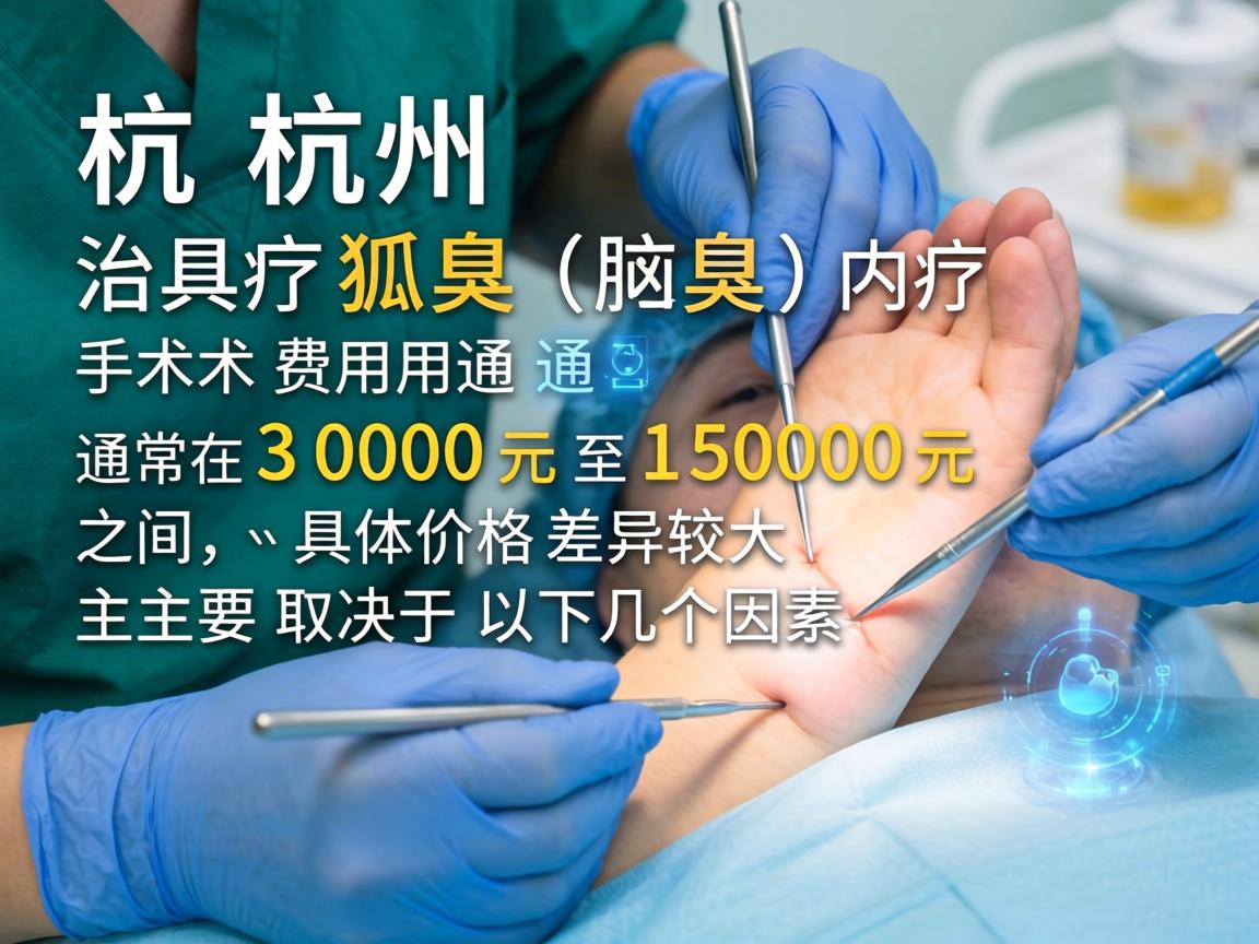 在杭州,治疗狐臭(腋臭)的手术费用通常在 3000元至15000元 之间,具体价格差异较大,主要取决于以下几个因素 在杭州,治疗狐臭(腋臭)的手术费用通常在 3000元至15000元 之间,具体价格差异较大,主要取决于以下几个因素