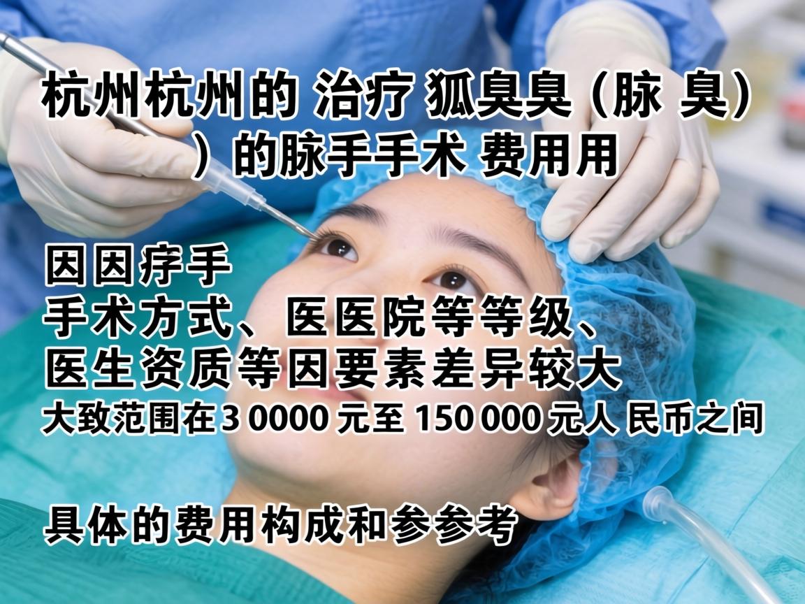 在杭州治疗狐臭（腋臭）的手术费用因手术方式、医院等级、医生资质等因素差异较大，大致范围在3000元至15000元人民币之间。以下是具体的费用构成和参考