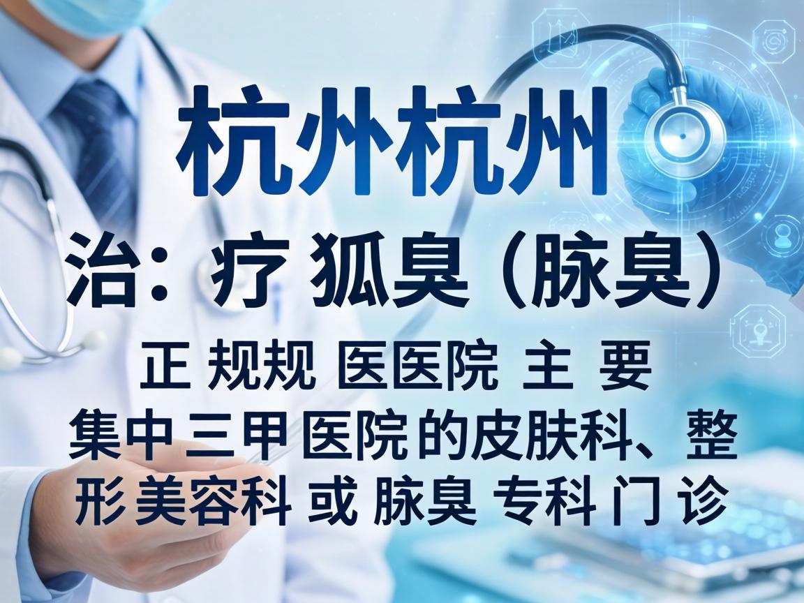 在杭州，治疗狐臭（腋臭）的正规医院主要集中在三甲医院的皮肤科、整形美容科或腋臭专科门诊