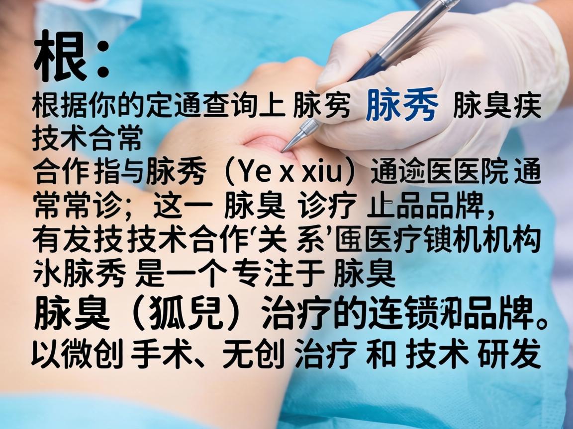 根据你的查询，腋秀腋臭技术合作医院通常指与腋秀（Yexiu）这一腋臭诊疗品牌有技术合作关系的医疗机构。腋秀是一个专注于腋臭（狐臭）治疗的连锁品牌，以微创手术、无创治疗和技术研发为特色