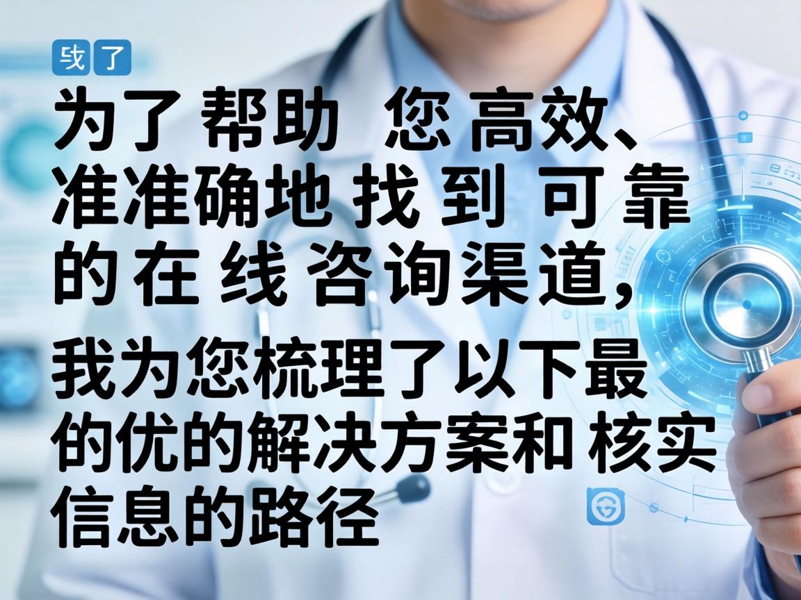 为了帮助您高效、准确地找到可靠的在线咨询渠道,我为您梳理了以下最优的解决方案和核实信息的路径 为了帮助您高效、准确地找到可靠的在线咨询渠道,我为您梳理了以下最优的解决方案和核实信息的路径