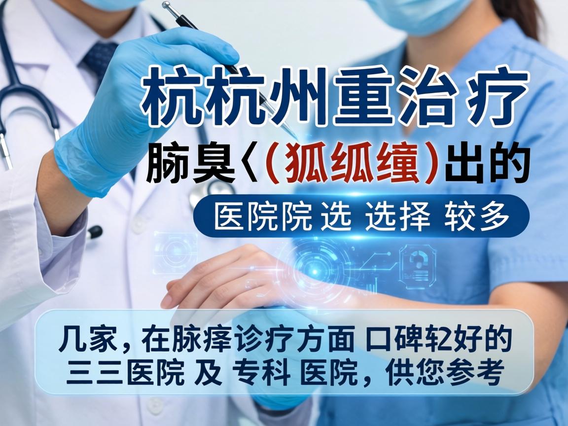杭州治疗腋臭（狐臭）的医院选择较多，以下是几家在腋臭诊疗方面口碑较好的三甲医院及专科医院，供您参考
