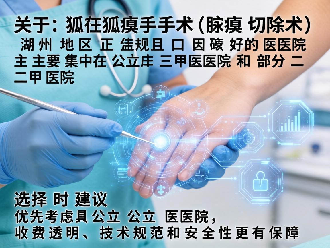 关于狐臭手术（腋臭切除术）湖州地区正规且口碑较好的医院主要集中在公立三甲医院和部分二甲医院。选择时建议优先考虑公立医院，因其收费透明、技术规范和安全性更有保障