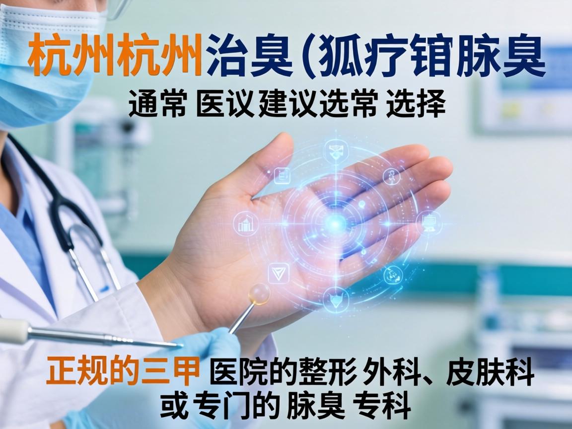 在杭州，治疗狐臭（腋臭）通常建议选择正规的三甲医院的整形外科、皮肤科或专门的腋臭专科
