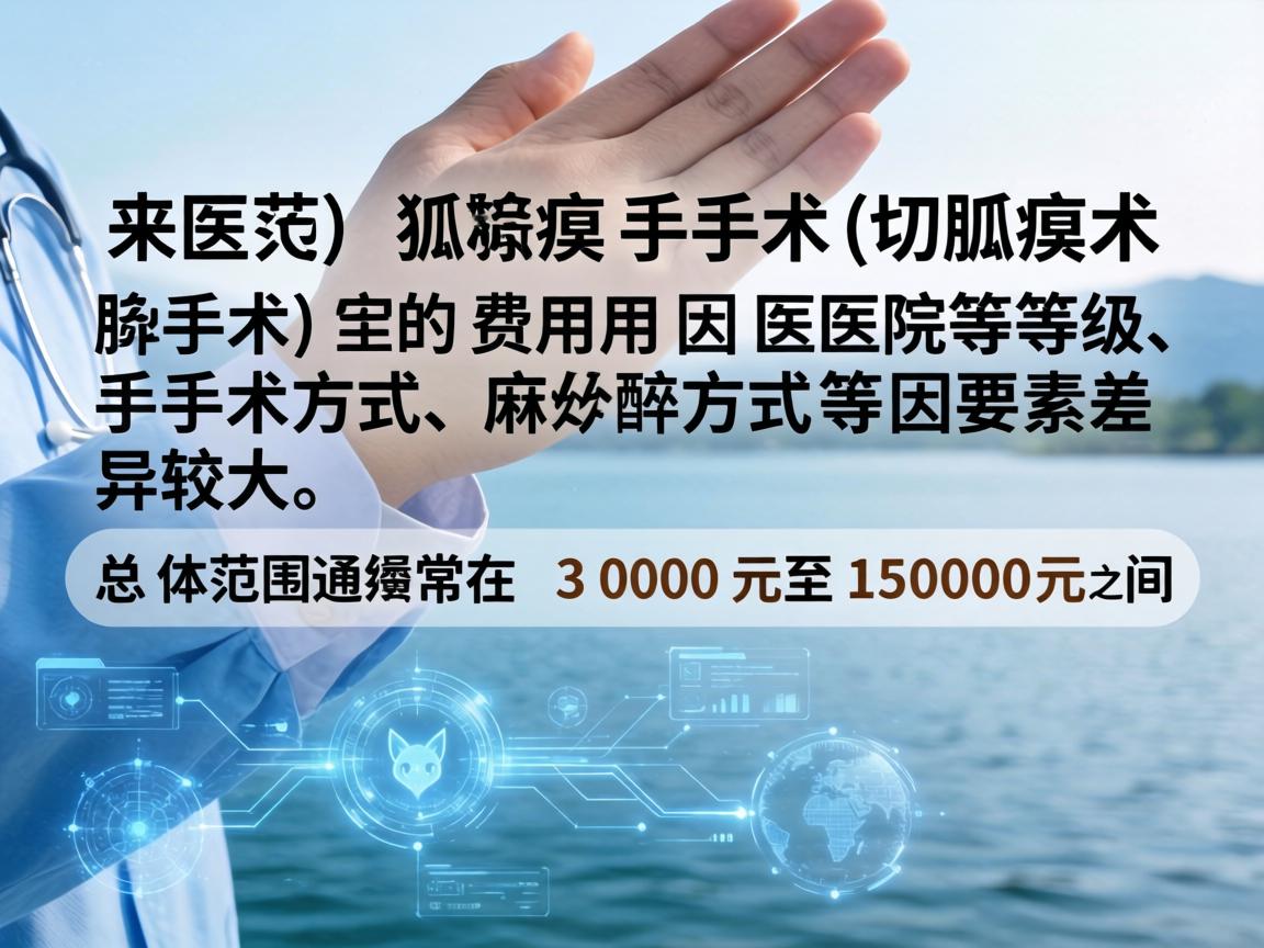在湖州，狐臭手术（腋臭切除术）的费用因医院等级、手术方式、麻醉方式等因素差异较大。总体范围通常在 3000元至15000元 之间