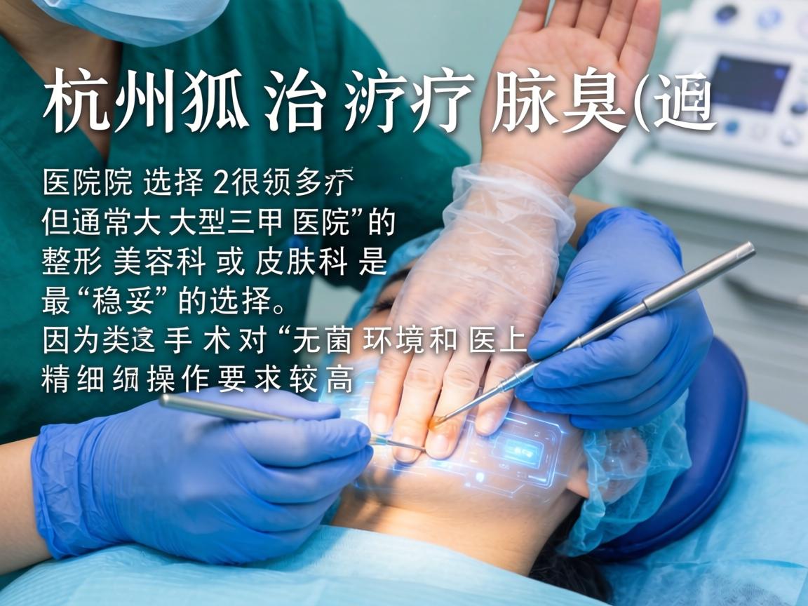 在杭州，治疗腋臭（狐臭）的医院选择很多，但通常大型三甲医院的整形美容科或皮肤科是最稳妥的选择，因为这类手术对无菌环境和医生精细操作要求较高