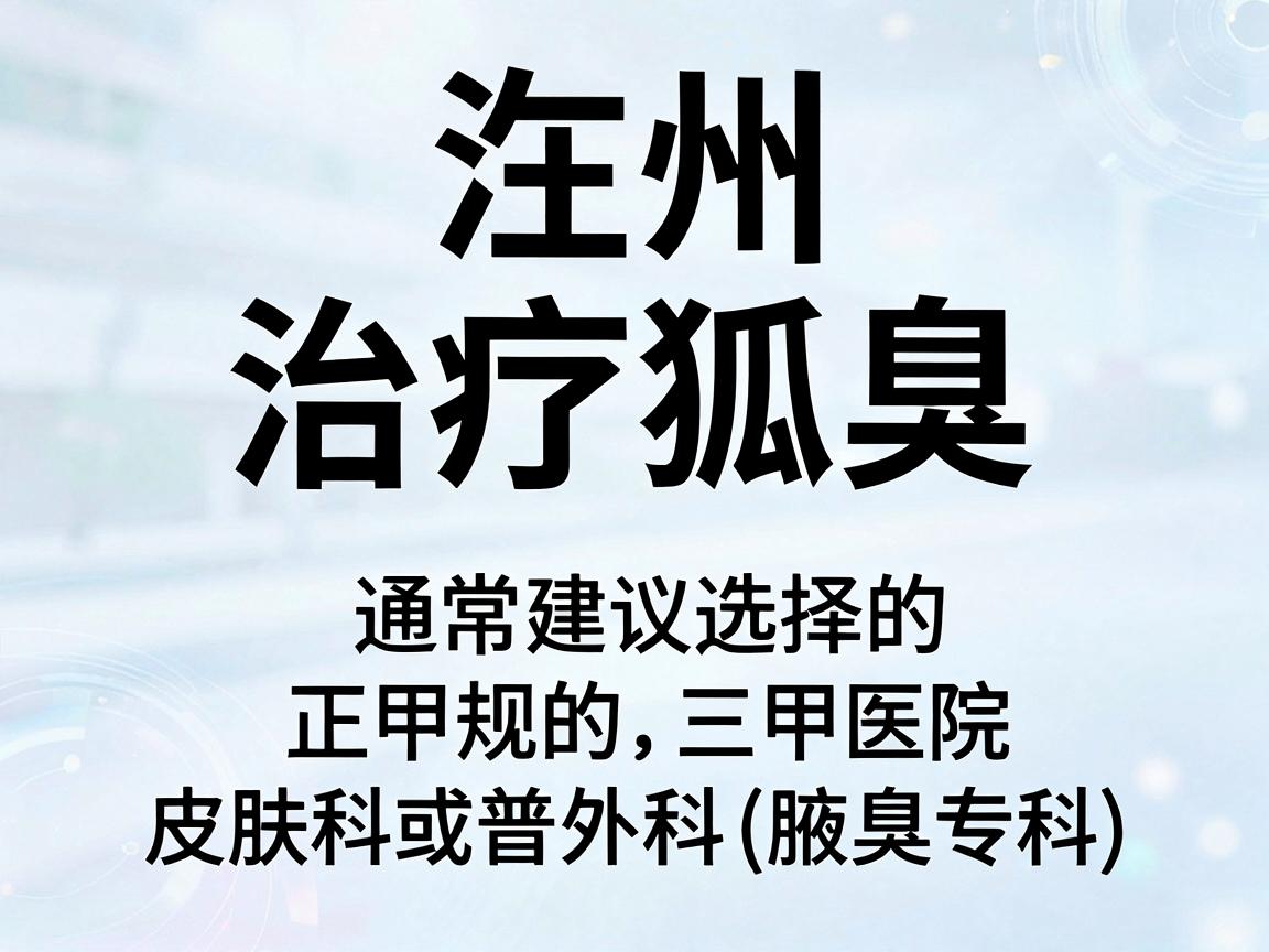 在湖州，治疗狐臭（腋臭）通常建议选择正规的三甲医院皮肤科或普外科（腋臭专科）以下几家医院在本地口碑较好，技术相对成熟