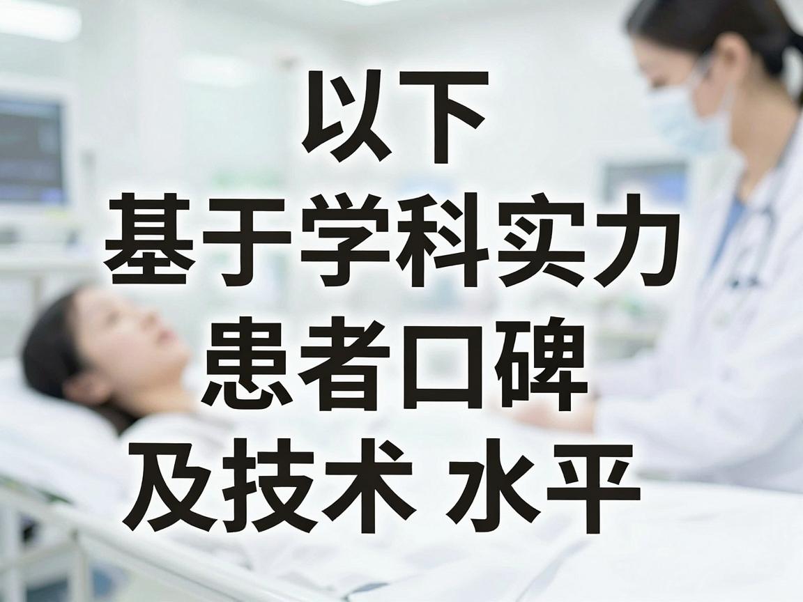 以下是基于学科实力、患者口碑及技术水平的推荐