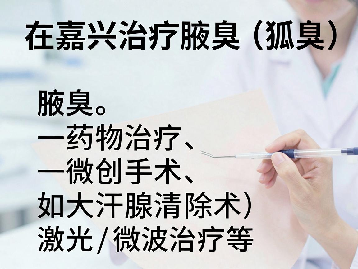 在嘉兴治疗腋臭（狐臭）选择正规的公立医院或口碑较好的专科医院是比较稳妥的做法。腋臭的治疗主要分为药物治疗、微创手术（如大汗腺清除术）激光/微波治疗等。不同医院的技术和设备可能有差异