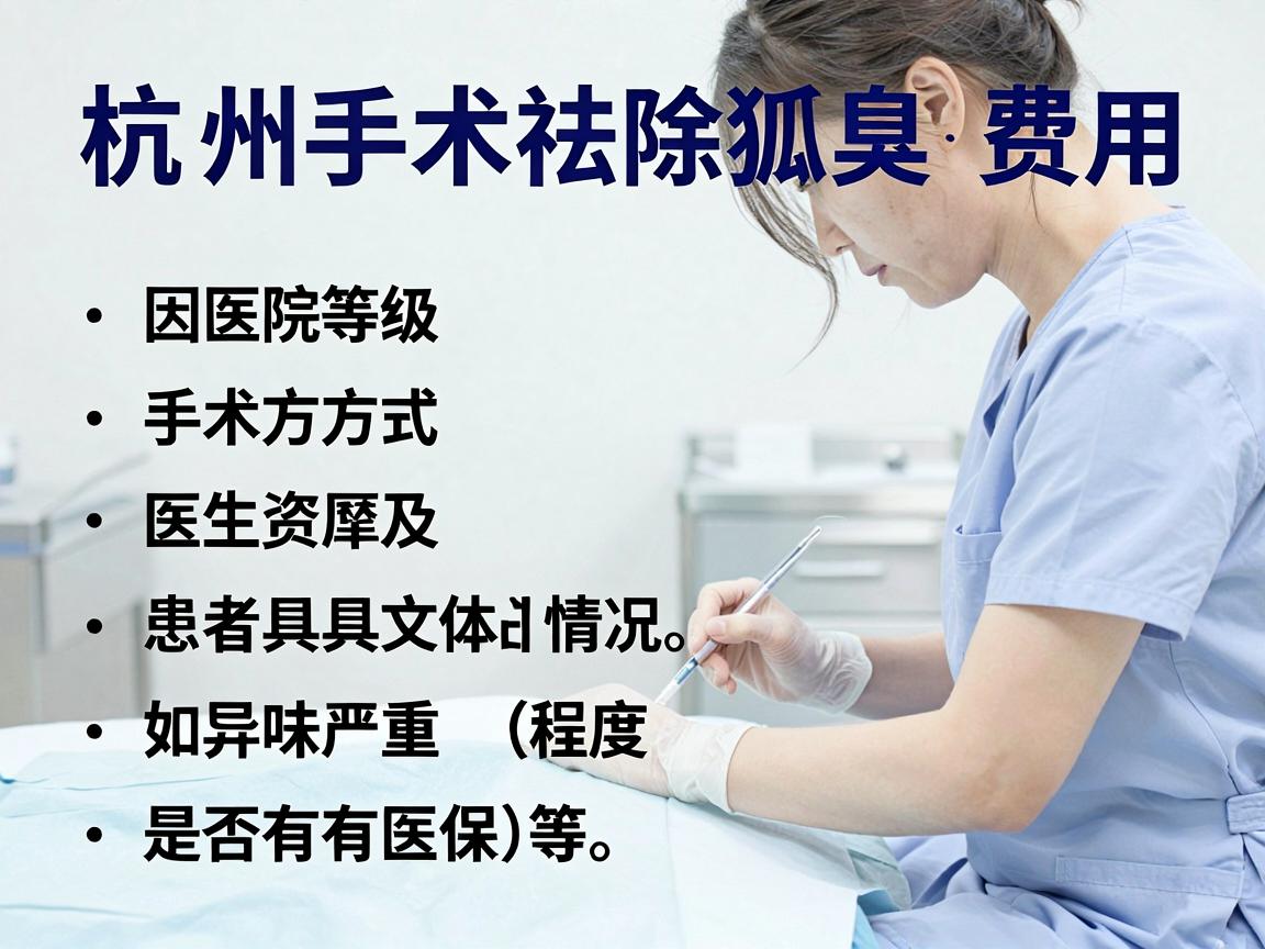 杭州手术祛除狐臭的费用因医院等级、手术方式、医生资历及患者具体情况（如异味严重程度、是否有医保等）而差异较大。以下为2023-2024年大致的参考范围（具体需以医院实时报价为准）