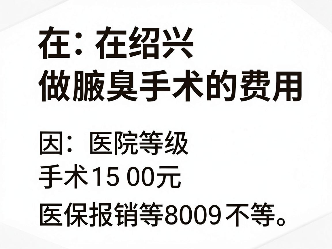 在绍兴做腋臭手术的费用因医院等级、手术方式、医保报销等因素差异较大，一般在1500元至8000元不等。以下是具体参考