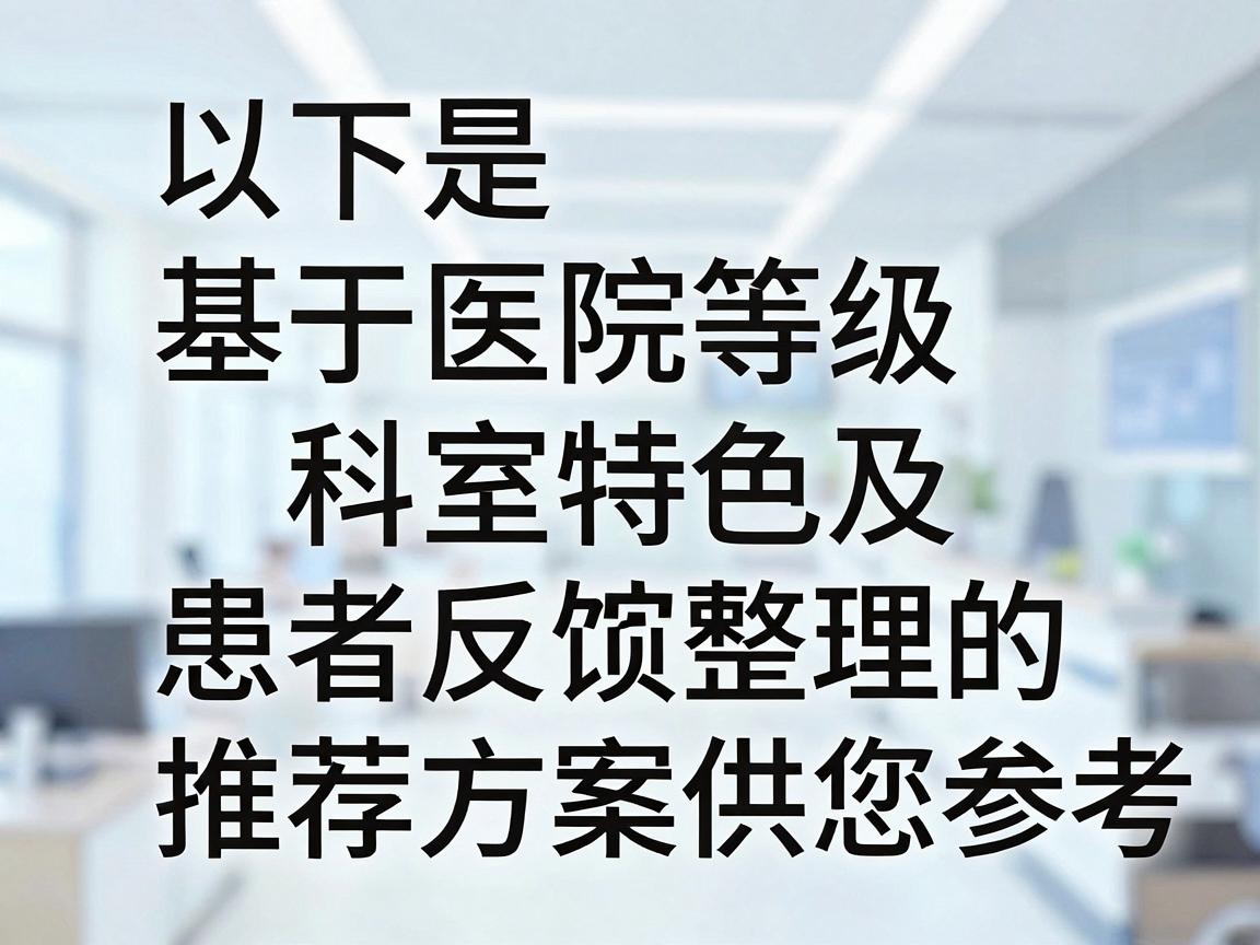 以下是基于医院等级、科室特色及患者反馈整理的推荐方案，供您参考
