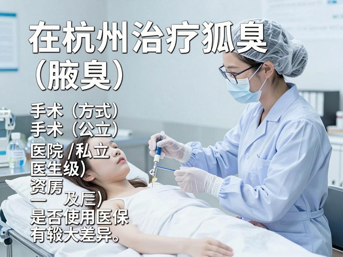在杭州治疗狐臭（腋臭）的费用因手术方式、医院级别（公立/私立）医生资历以及是否使用医保而有较大差异。一般参考范围如下