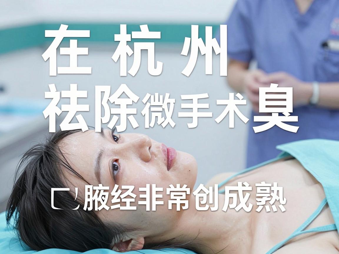 在杭州，祛除腋臭手术（腋臭微创手术）技术已经非常成熟，主流的医院主要集中在公立三甲医院的整形外科或皮肤科以及部分高端私立医美机构