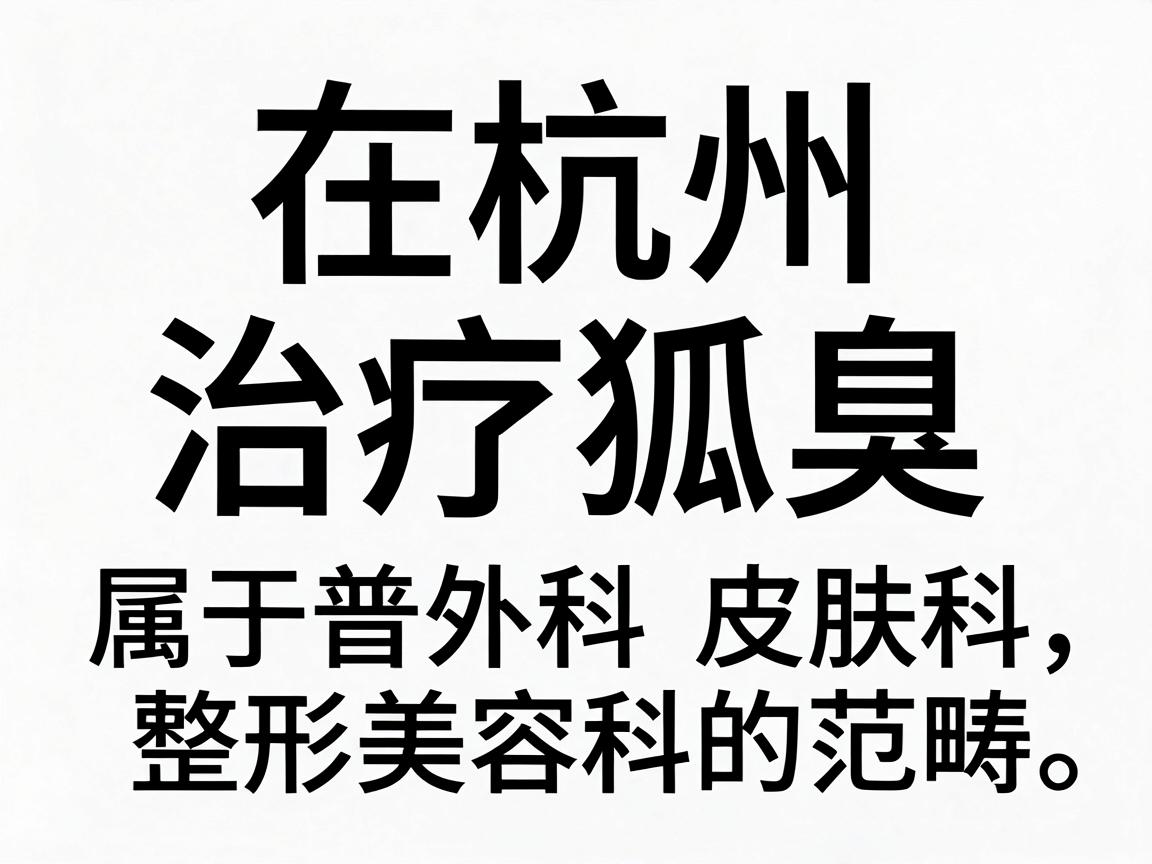 在杭州，治疗狐臭（腋臭）属于普外科、皮肤科或整形美容科的范畴。正规的医院通常集中在公立三甲医院和部分口碑好的民营专科医院