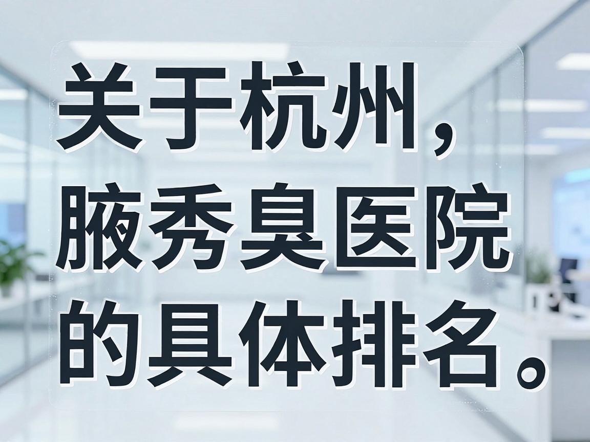 关于杭州腋秀腋臭医院的具体排名，目前并没有一个官方或绝对统一的排名标准。医疗机构的排名会受到评价体系、患者反馈、专家资源、技术设备等多种因素影响