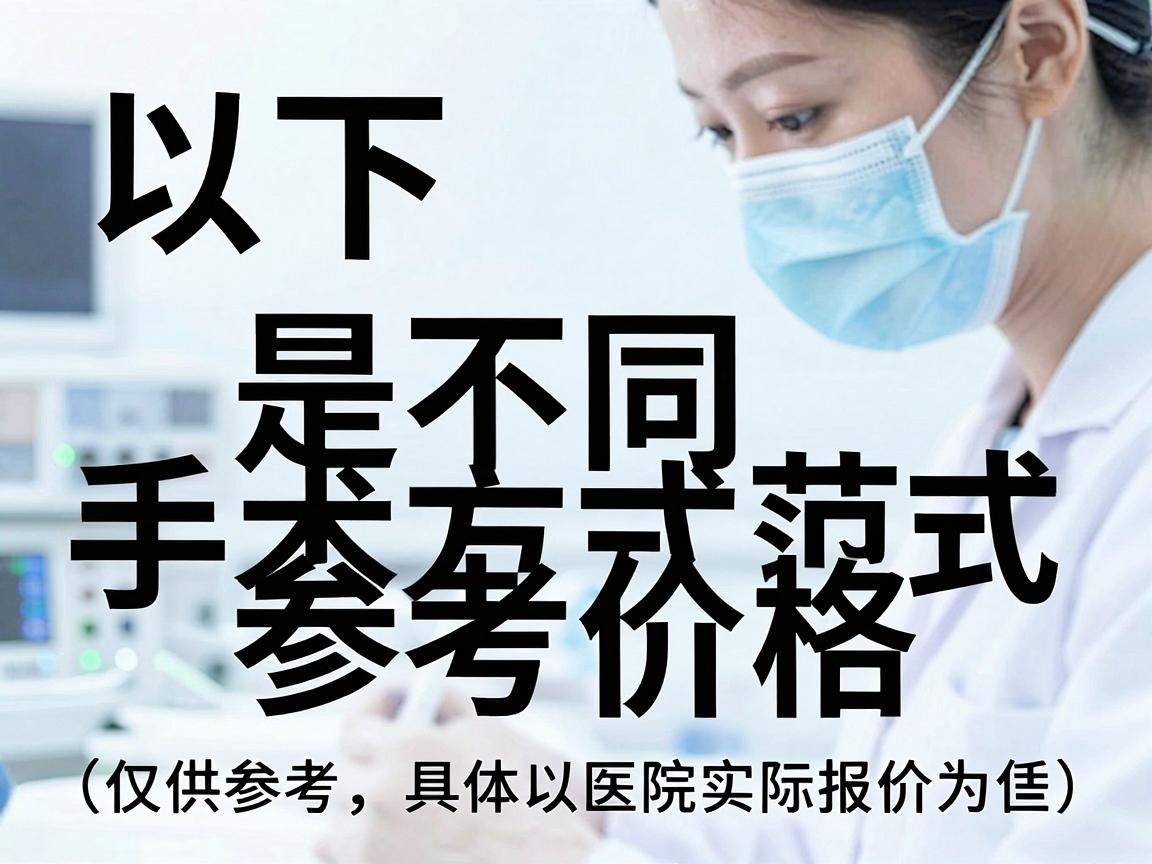 以下是不同手术方式的参考价格范围（仅供参考，具体以医院实际报价为准）