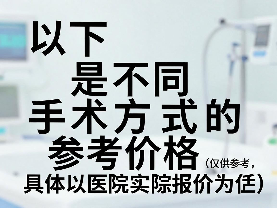以下是不同手术方式的参考价格范围（仅供参考，具体以医院实际报价为准）