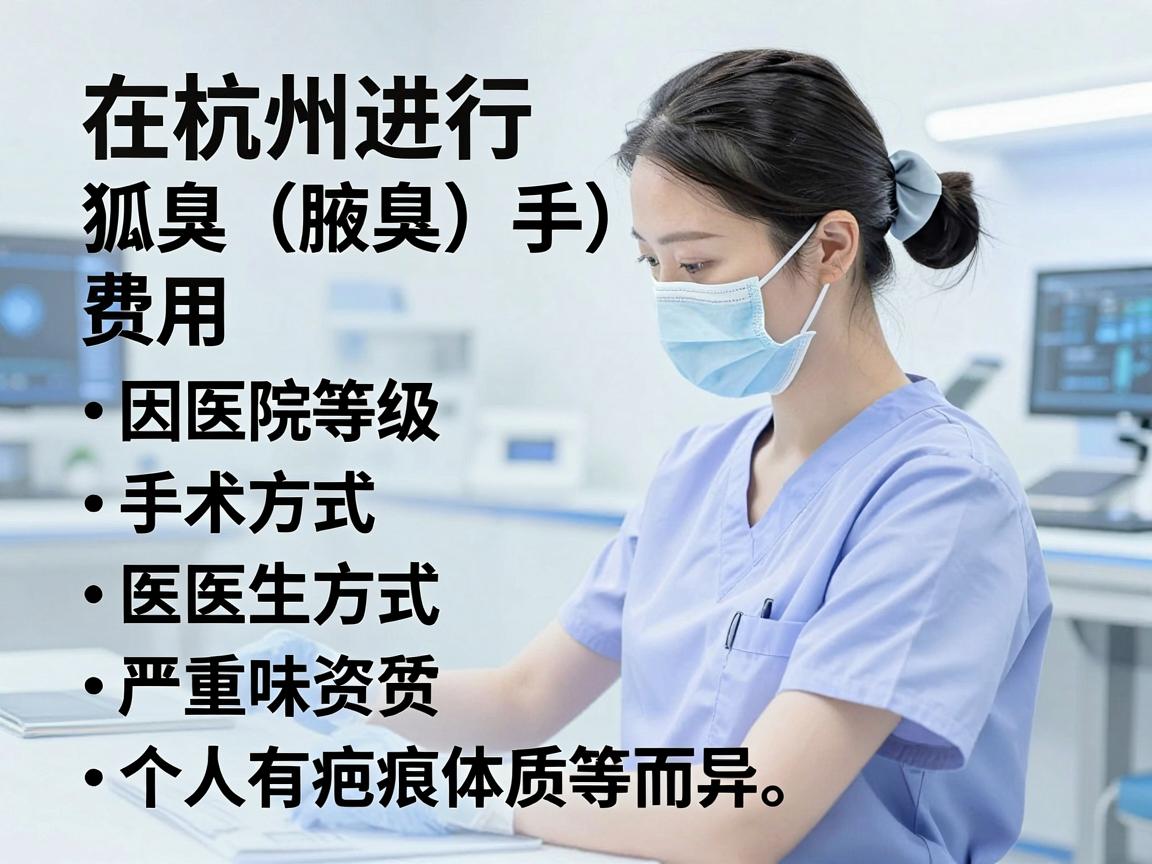 在杭州进行狐臭（腋臭）手术的费用因医院等级、手术方式、医生资质及个人情况（如异味严重程度、是否有疤痕体质等）而异。以下是基于2024-2025年杭州医疗市场行情的大致参考范围