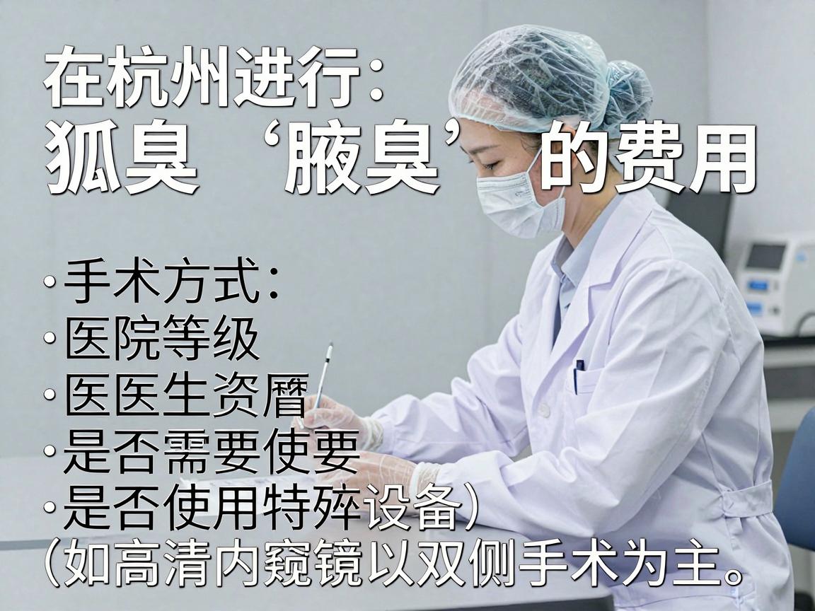 在杭州进行狐臭（腋臭）手术的费用因手术方式、医院等级、医生资历以及是否需要使用特殊设备（如高清内窥镜）等因素而有较大差异。以下是一个大致的费用参考范围（以单侧或双侧为计价单位，通常以双侧手术为主）
