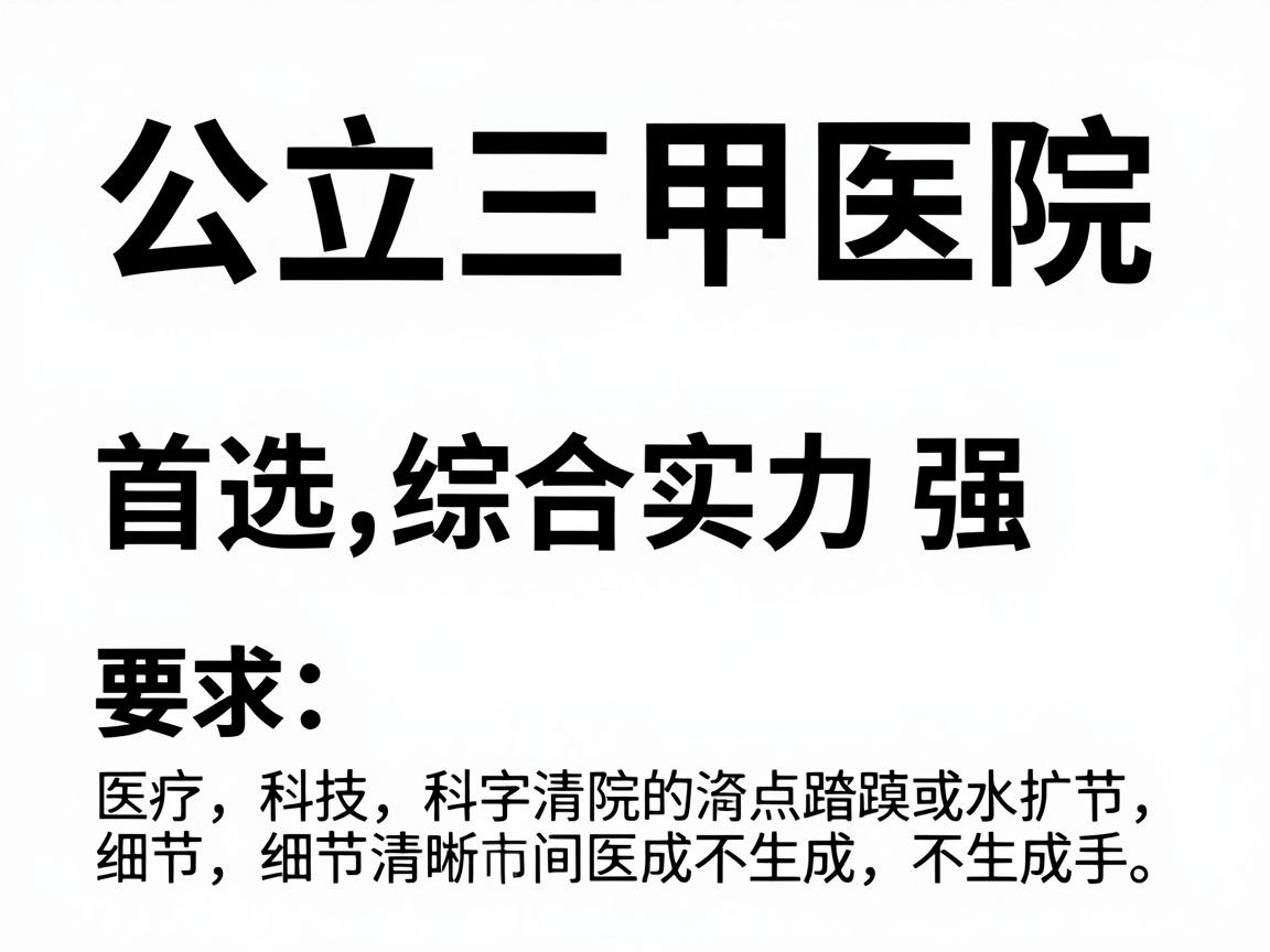 公立三甲医院（首选，综合实力强）