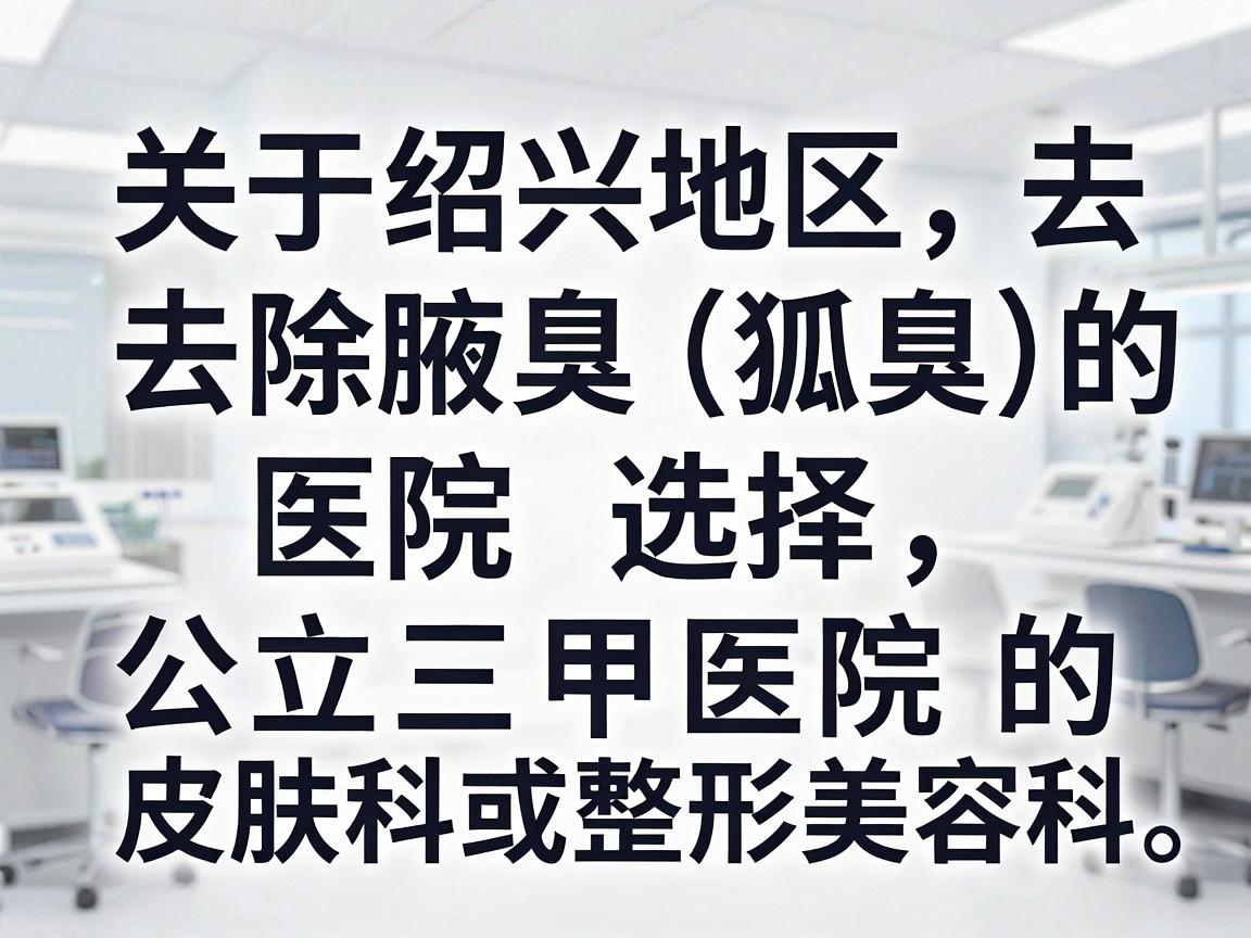 关于绍兴地区去除腋臭（狐臭）的医院选择，建议优先考虑公立三甲医院的皮肤科或整形美容科。这类医院通常设备更先进、医生经验更丰富，且收费相对透明