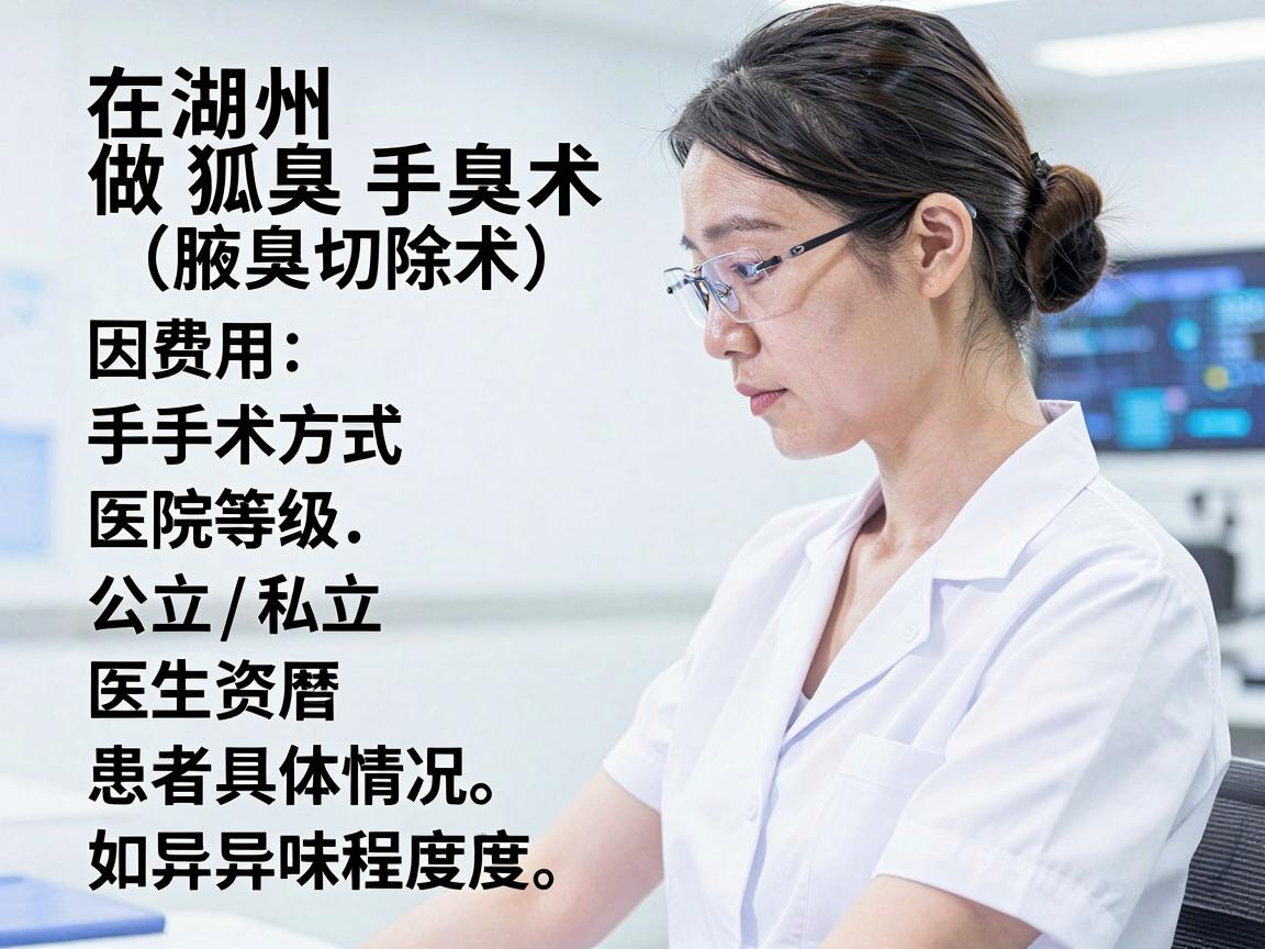 在湖州做狐臭手术（腋臭切除术）的费用因手术方式、医院等级（公立/私立）医生资历及患者具体情况（如异味程度）而有所差异。以下是一份大致的费用参考范围（以人民币计）