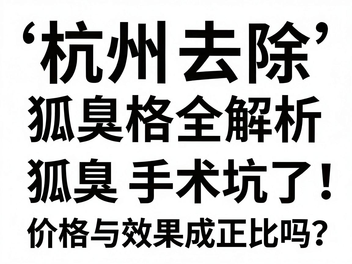 杭州去除狐臭价格全解析，别再被低价狐臭手术坑了，价格与效果成正比吗？