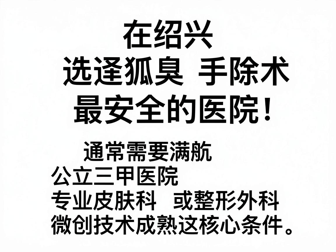 在绍兴，选择狐臭手术（腋臭切除术）最安全的医院，通常需要满足公立三甲医院、专业皮肤科或整形外科、微创技术成熟这三个核心条件。以下为你梳理最稳妥的选择及注意事项