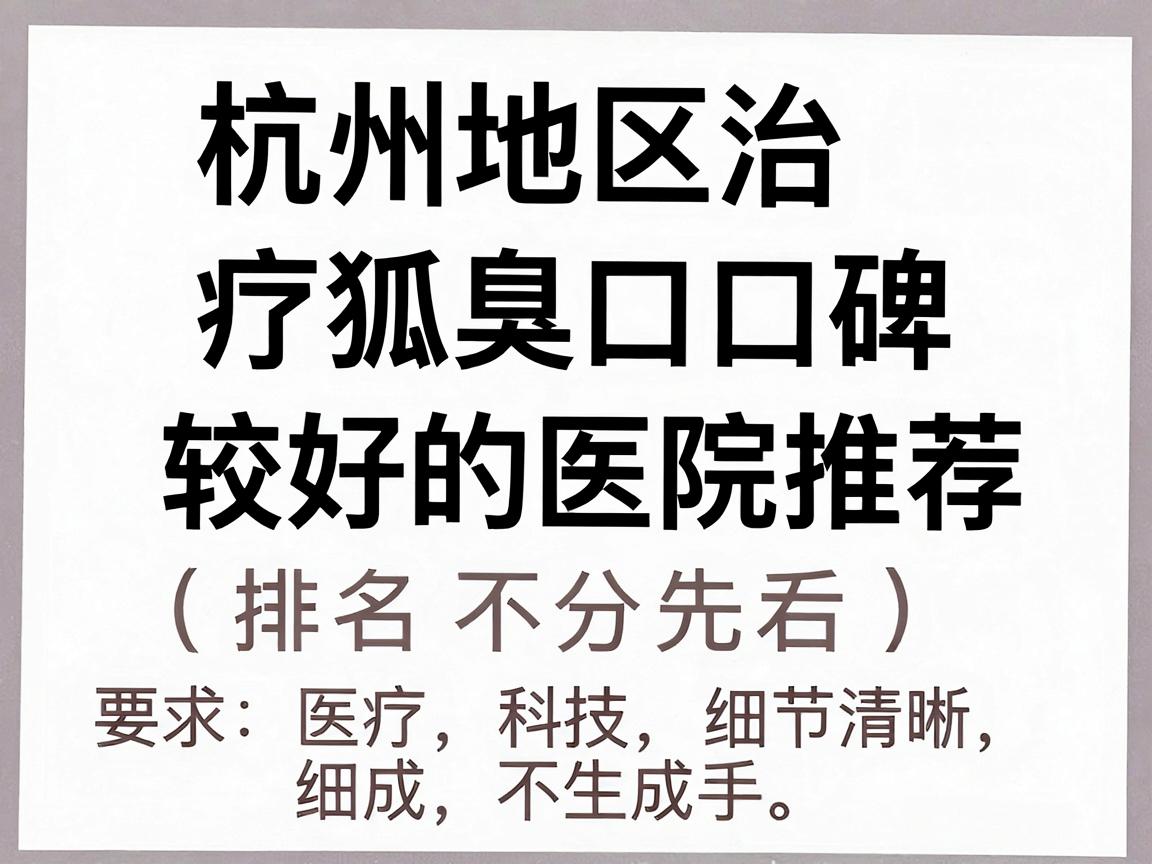 杭州地区治疗狐臭口碑较好的医院推荐（排名不分先后）