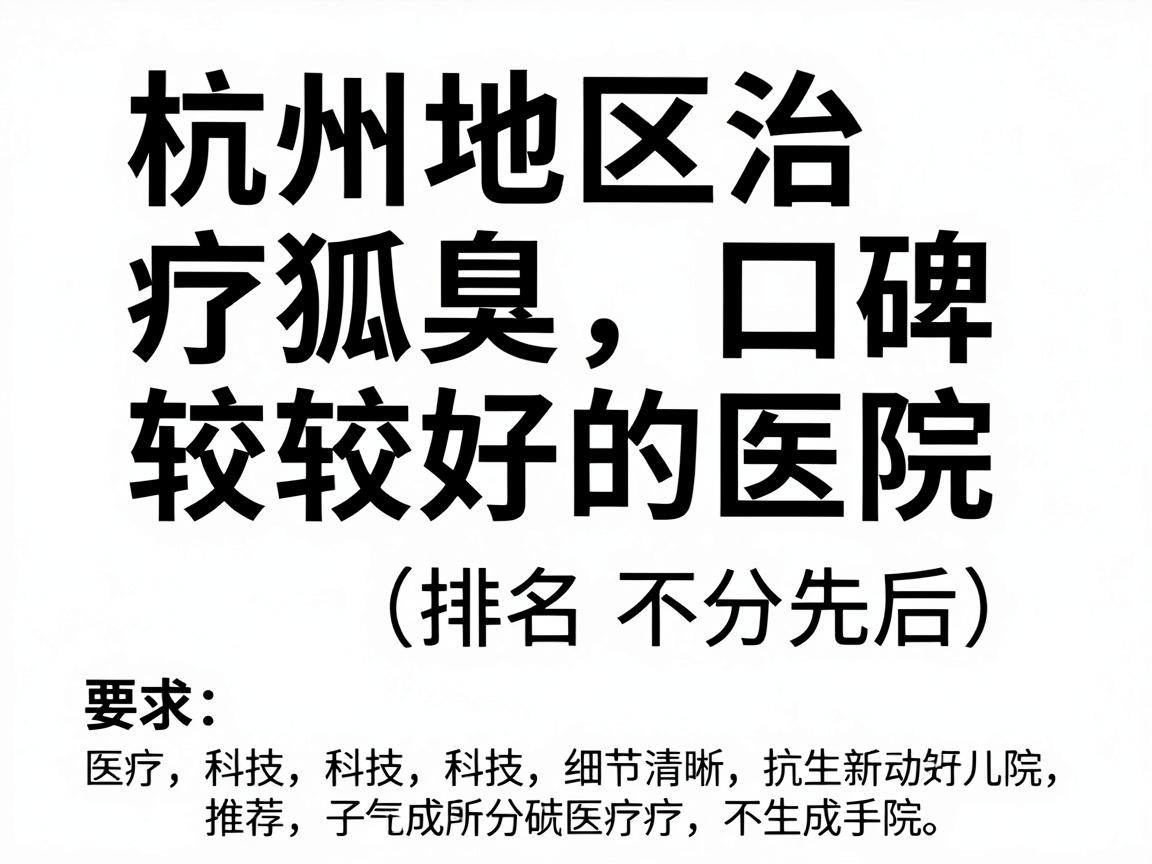 杭州地区治疗狐臭口碑较好的医院推荐（排名不分先后）