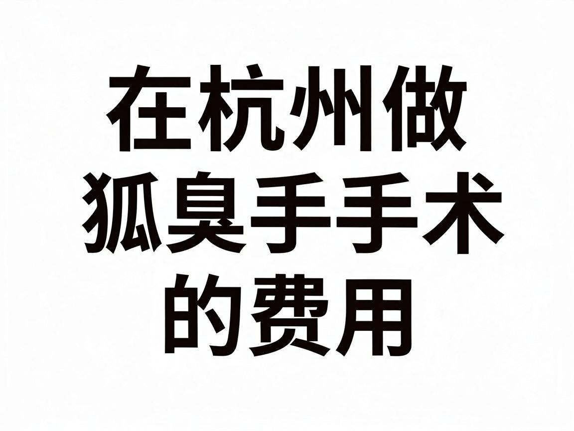 在杭州做狐臭手术的费用，通常没有一个固定的数字，但根据市场行情和医院的定价，总费用一般在 3000元 到 15000元 之间