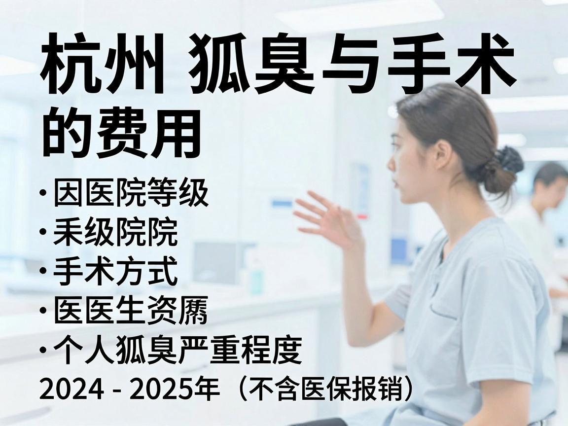 杭州狐臭手术的费用因医院等级、手术方式、医生资历以及个人狐臭严重程度等因素差异较大。以下是2024-2025年的大致参考范围（不含医保报销）