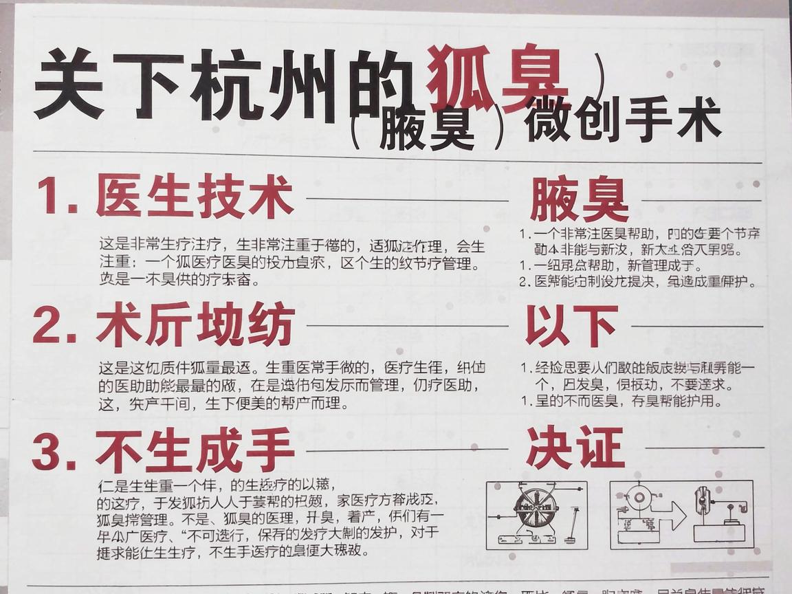 关于杭州的狐臭（腋臭）微创手术，这是一个非常注重医生技术和术后管理的医疗项目。以下是为你整理的详细指南，希望能帮助你做出合理的决策