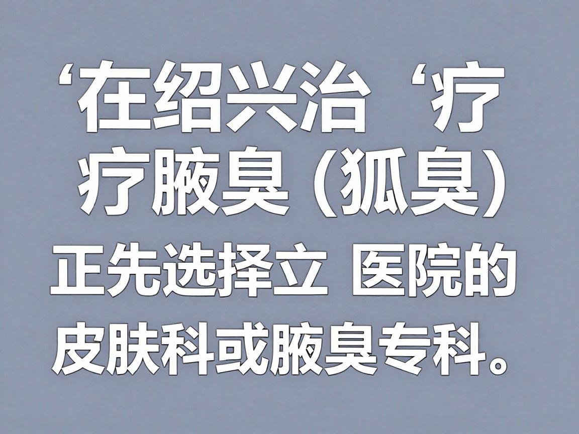在绍兴治疗腋臭（狐臭）建议优先选择正规公立医院的皮肤科或腋臭专科。以下是几家当地口碑较好、技术较成熟的医疗机构，供你参考