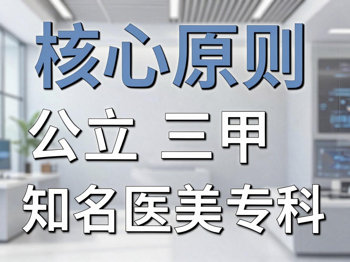 核心原则，公立三甲 vs 知名医美专科