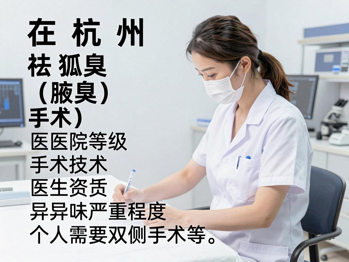 在杭州，祛狐臭（腋臭）手术的费用因医院等级、手术技术、医生资质及个人情况（如异味严重程度、是否需要双侧手术等）差异较大。以下是大致的费用范围供参考