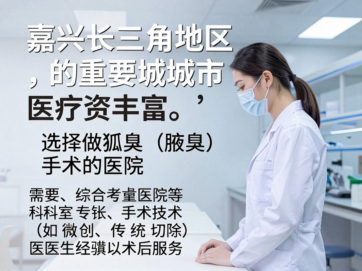嘉兴作为长三角地区的重要城市，医疗资源相对丰富。选择做狐臭（腋臭）手术的医院，需要综合考虑医院等级、科室专长、手术技术（如微创、传统切除）医生经验以及术后服务