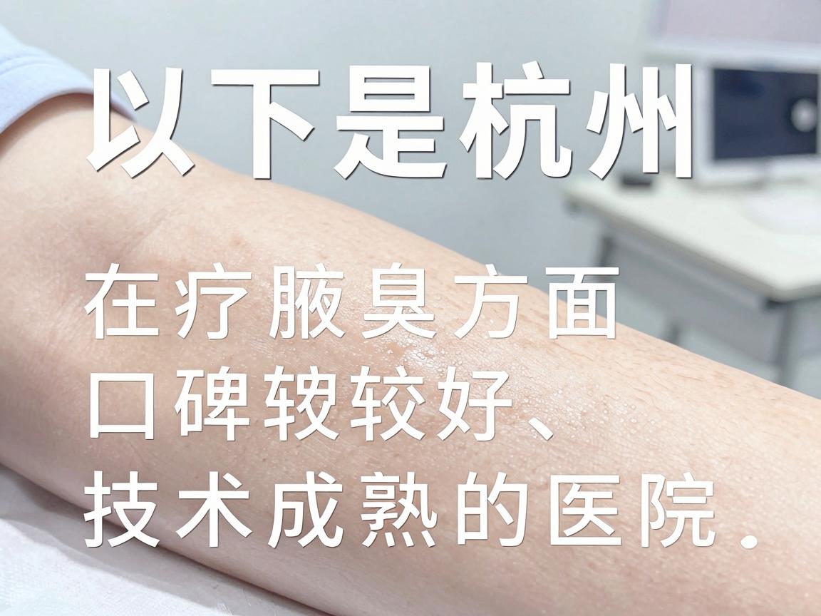 以下是杭州在治疗腋臭方面口碑较好、技术成熟的医院推荐，供你参考