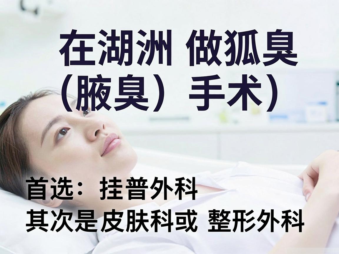在湖州做狐臭（腋臭）手术，首选挂普外科，其次是皮肤科或整形外科